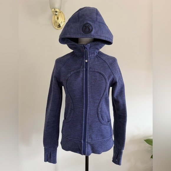 lululemon athletica Sweaters - Lululemon Scuba Heathered Navy Blue Zip-Up  Sweater